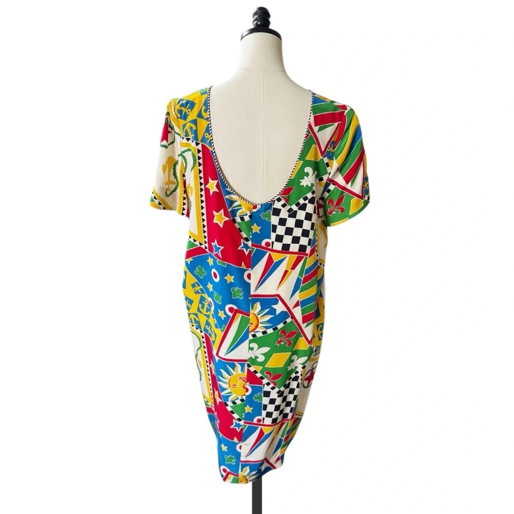 Nipon Boutique Vintage 1980’s Silk Nautical Dress - Picture 4 of 10